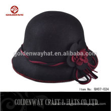 Fashion elegant ladies felt hat for winter with flower on the side